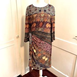 Faux Wrap Dress with Amazing Jewel Tones